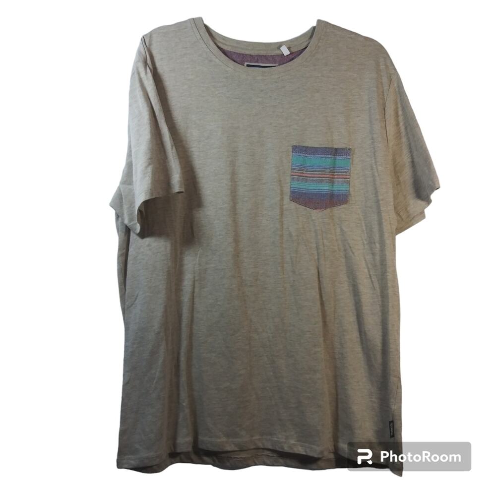 Modern Amusement Tan Crew Neck Multi Color Pocket Size XL